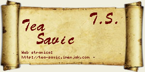 Tea Savić vizit kartica